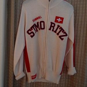 🕺St Moritz Downhill Zipper Front Vintage Sweater